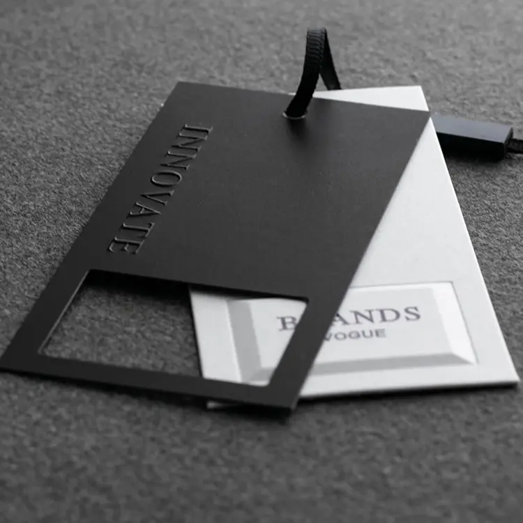 Luxury Paper Hangtags with Embossed Logo