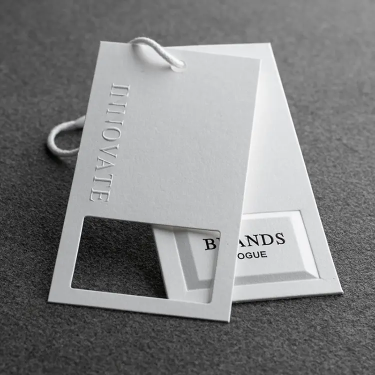Luxury Paper Hangtags with Embossed Logo (2)y9d