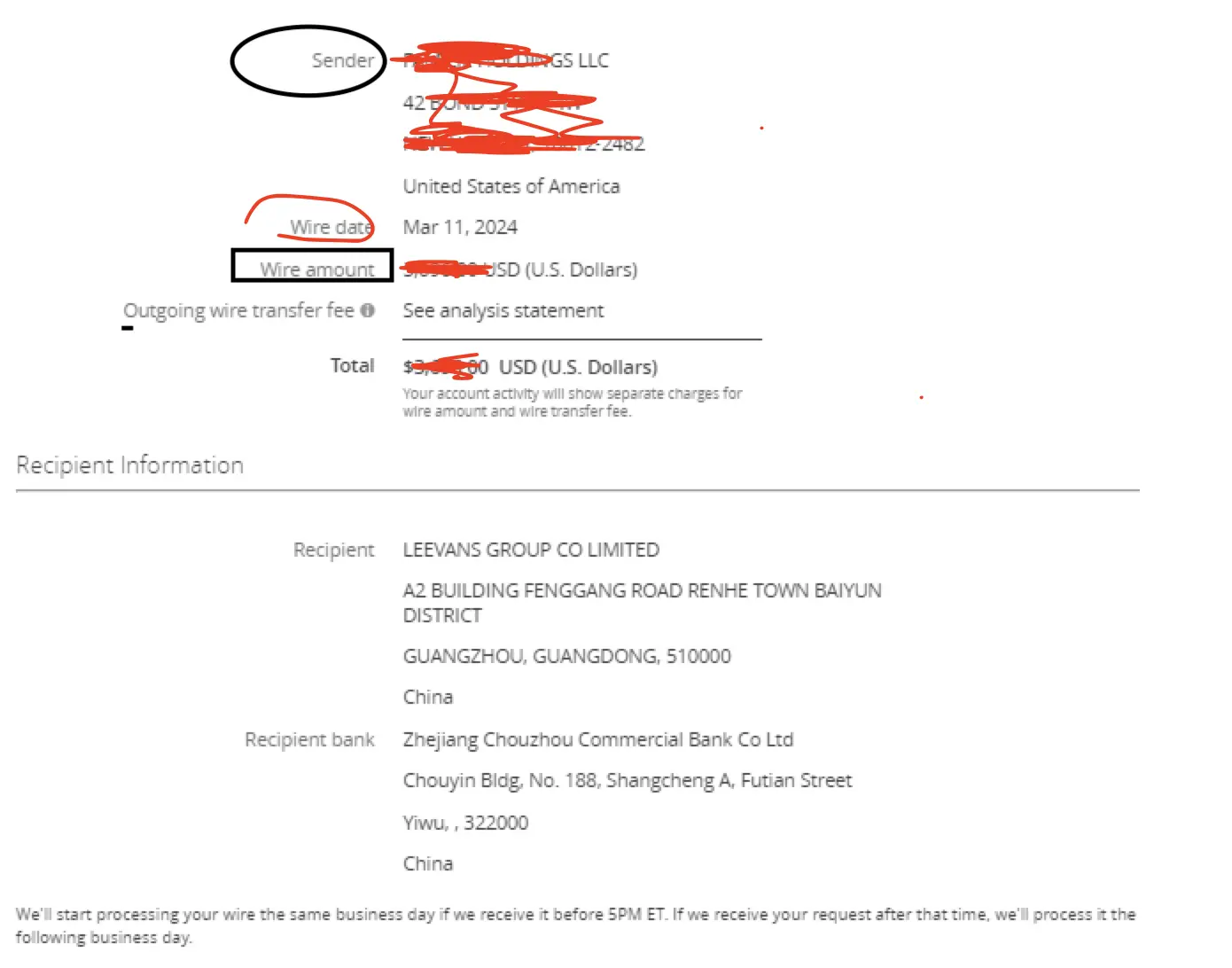 Payment from Customer