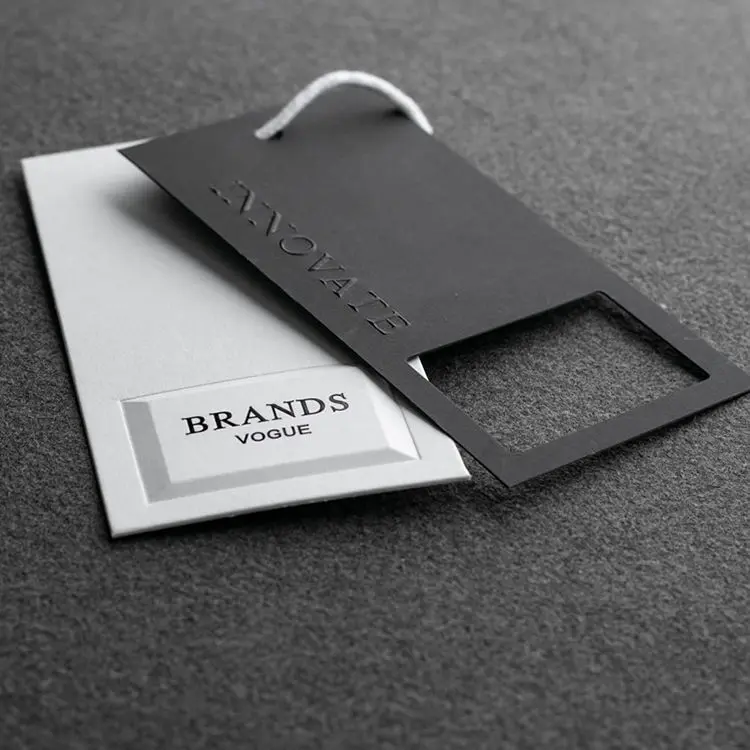 Luxury Paper Hangtags with Embossed Logo (5)4pi